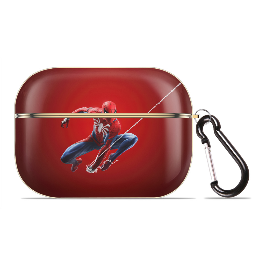 （画像用） Spider Man スパイダーマン 【AirPods Pro用】ハードシェル保護ケース｜耐衝撃・防指紋・カラビナ付き商品仕様