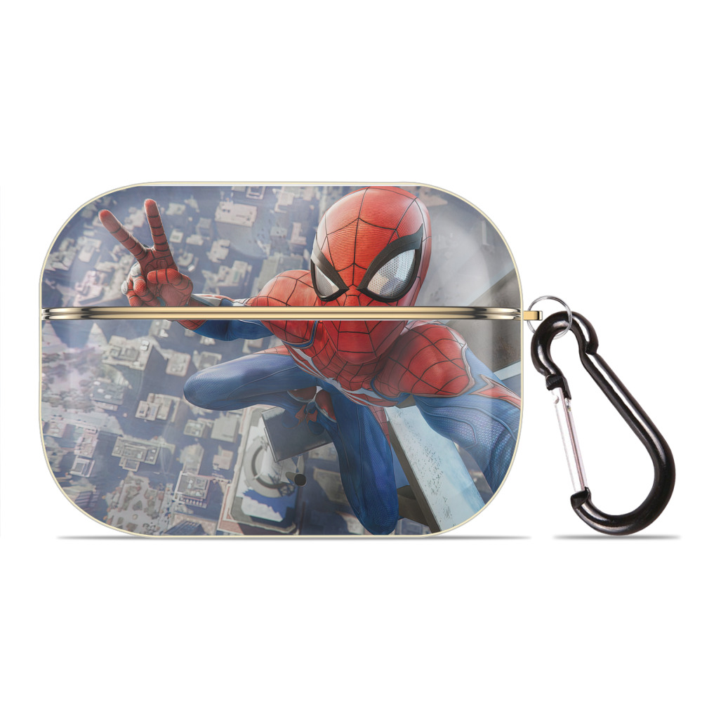 （画像用） Spider Man スパイダーマン 【AirPods Pro用】ハードシェル保護ケース｜耐衝撃・防指紋・カラビナ付き商品仕様