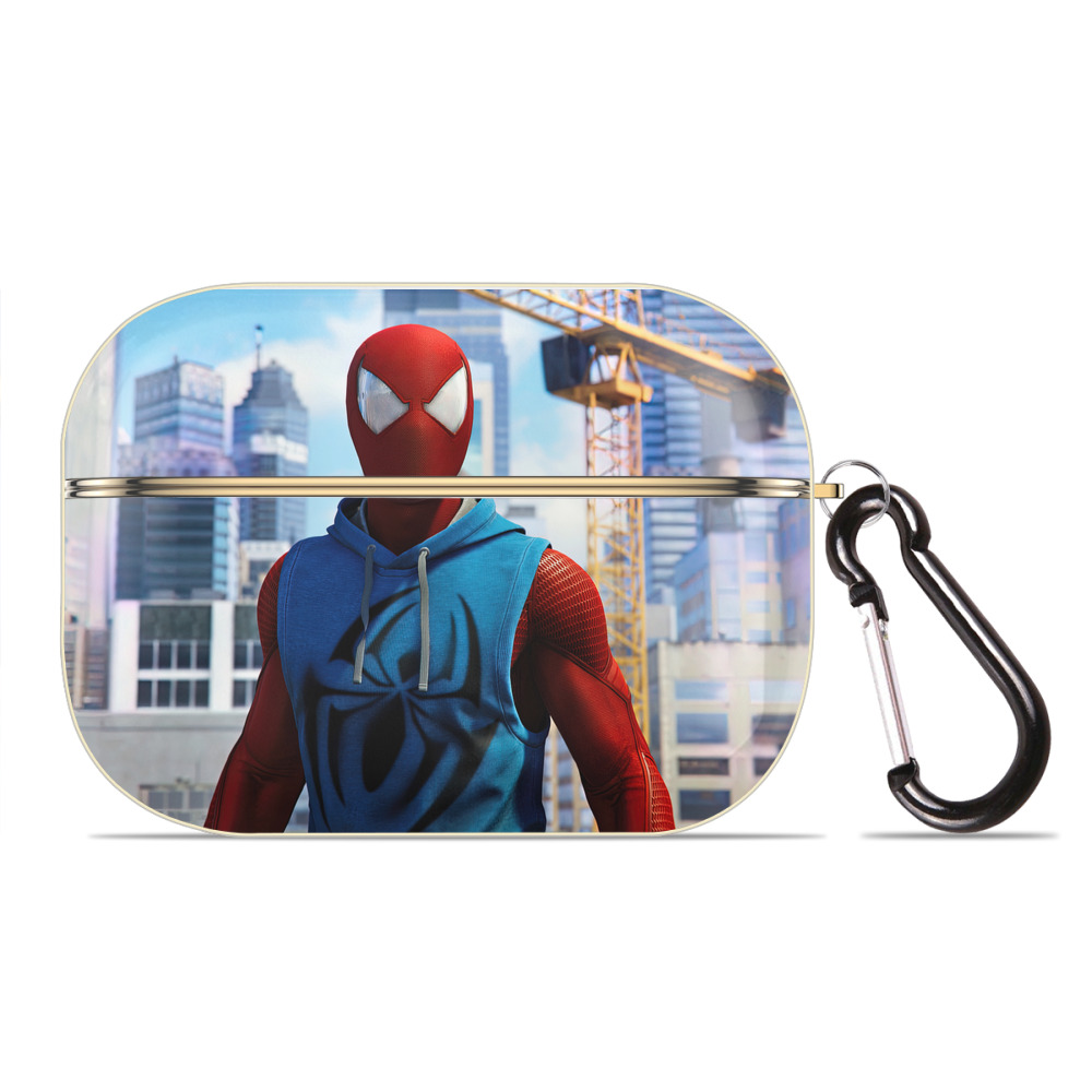 （画像用） Spider Man スパイダーマン 【AirPods Pro用】ハードシェル保護ケース｜耐衝撃・防指紋・カラビナ付き商品仕様