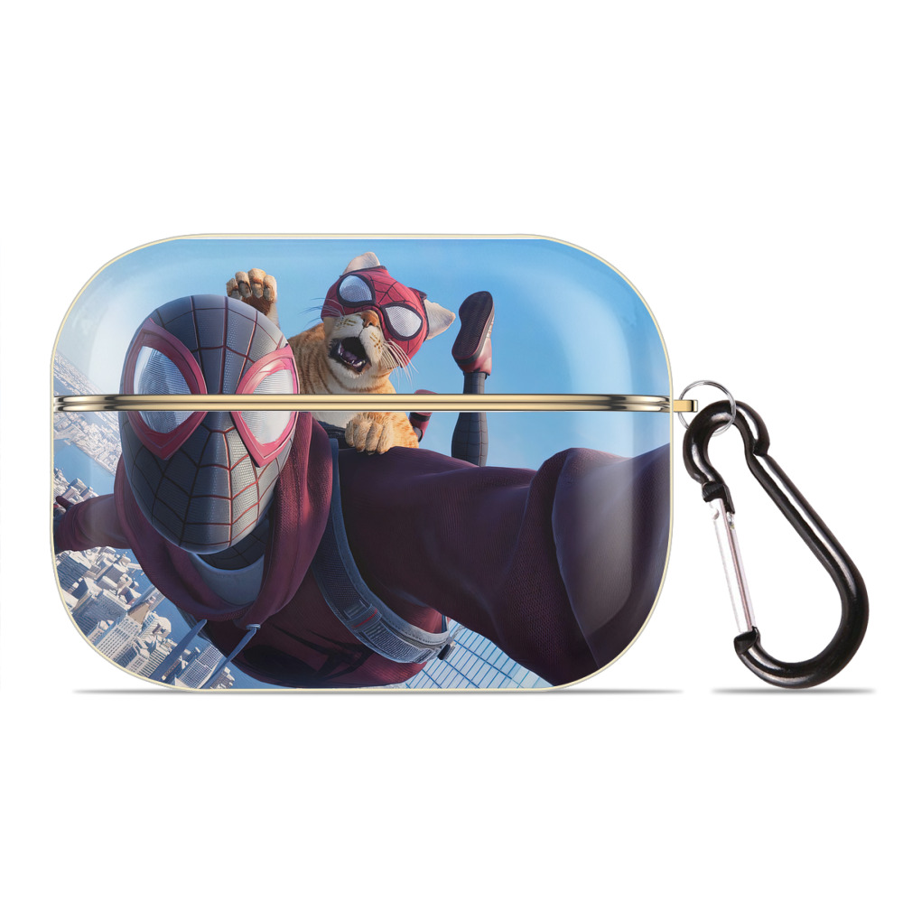 （画像用） Spider Man スパイダーマン 【AirPods Pro用】ハードシェル保護ケース｜耐衝撃・防指紋・カラビナ付き商品仕様