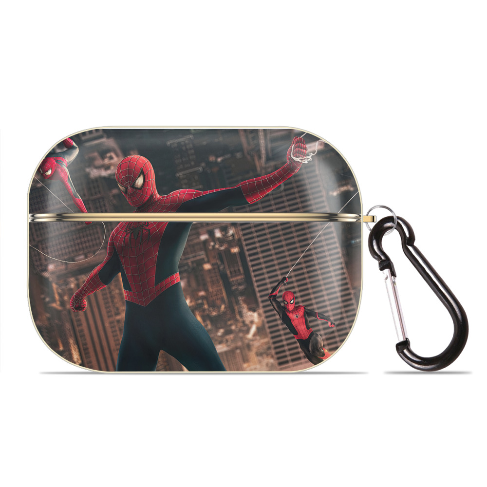 （画像用） Spider Man スパイダーマン 【AirPods Pro用】ハードシェル保護ケース｜耐衝撃・防指紋・カラビナ付き商品仕様