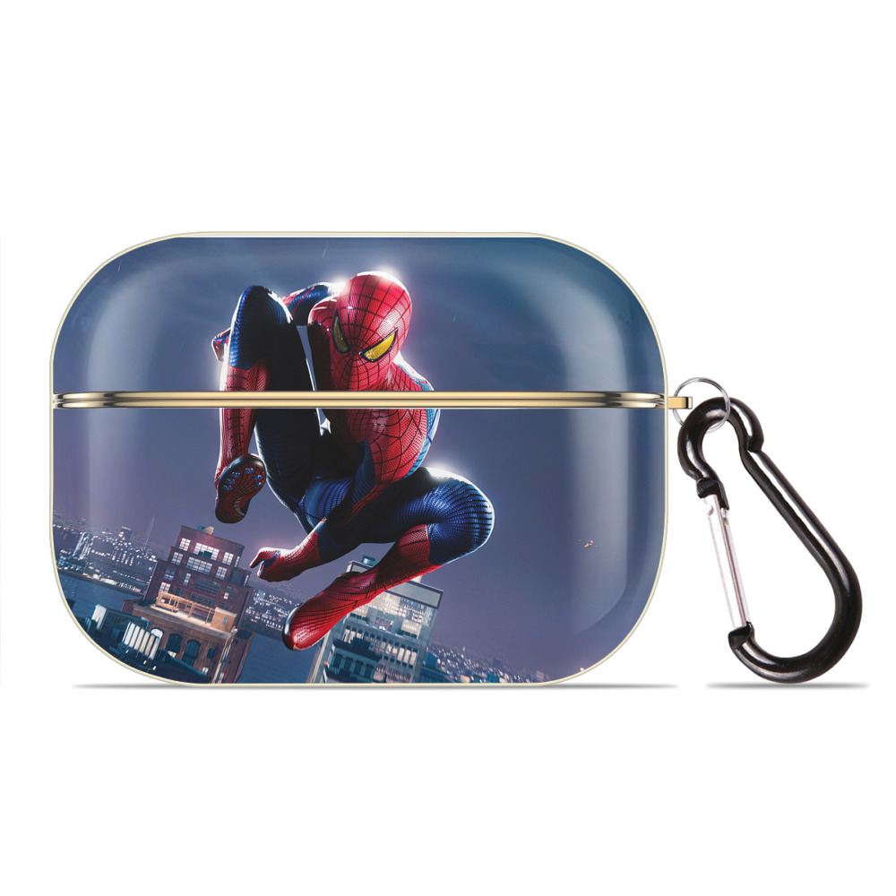 （画像用） Spider Man スパイダーマン 【AirPods Pro用】ハードシェル保護ケース｜耐衝撃・防指紋・カラビナ付き商品仕様