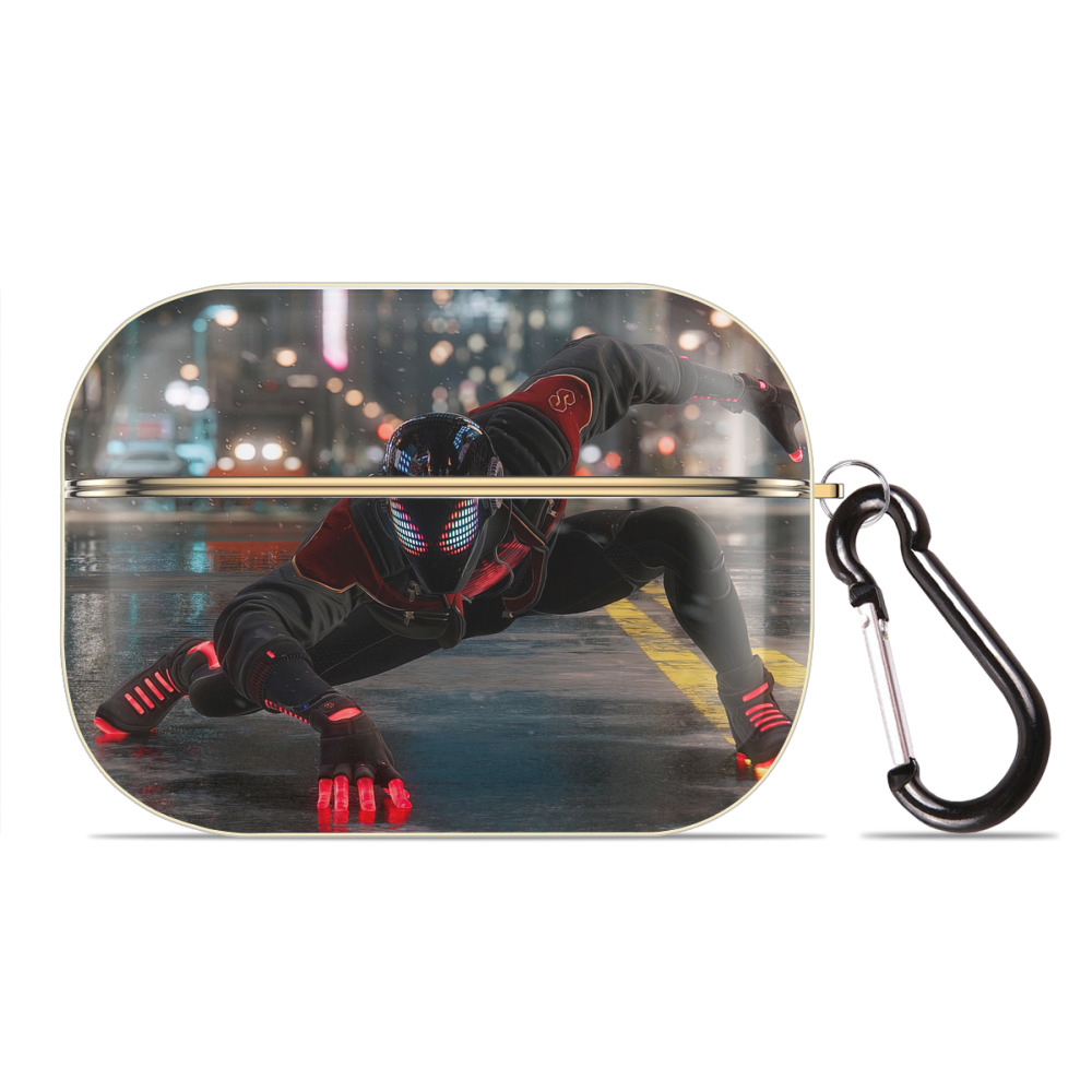 （画像用） Spider Man スパイダーマン 【AirPods Pro用】ハードシェル保護ケース｜耐衝撃・防指紋・カラビナ付き商品仕様