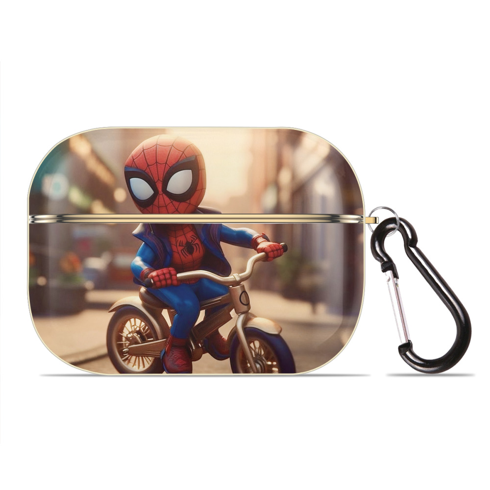 （画像用） Spider Man スパイダーマン 【AirPods Pro用】ハードシェル保護ケース｜耐衝撃・防指紋・カラビナ付き商品仕様