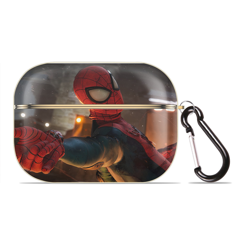 （画像用） Spider Man スパイダーマン 【AirPods Pro用】ハードシェル保護ケース｜耐衝撃・防指紋・カラビナ付き商品仕様