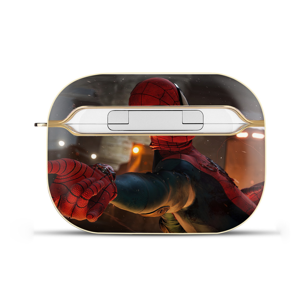 （画像用） Spider Man スパイダーマン 【AirPods Pro用】ハードシェル保護ケース｜耐衝撃・防指紋・カラビナ付き商品仕様