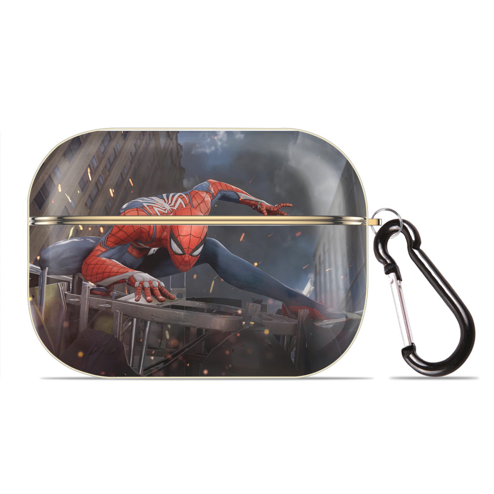 （画像用） Spider Man スパイダーマン 【AirPods Pro用】ハードシェル保護ケース｜耐衝撃・防指紋・カラビナ付き商品仕様