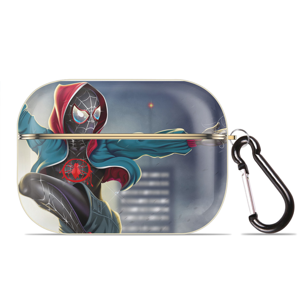 （画像用） Spider Man スパイダーマン 【AirPods Pro用】ハードシェル保護ケース｜耐衝撃・防指紋・カラビナ付き商品仕様