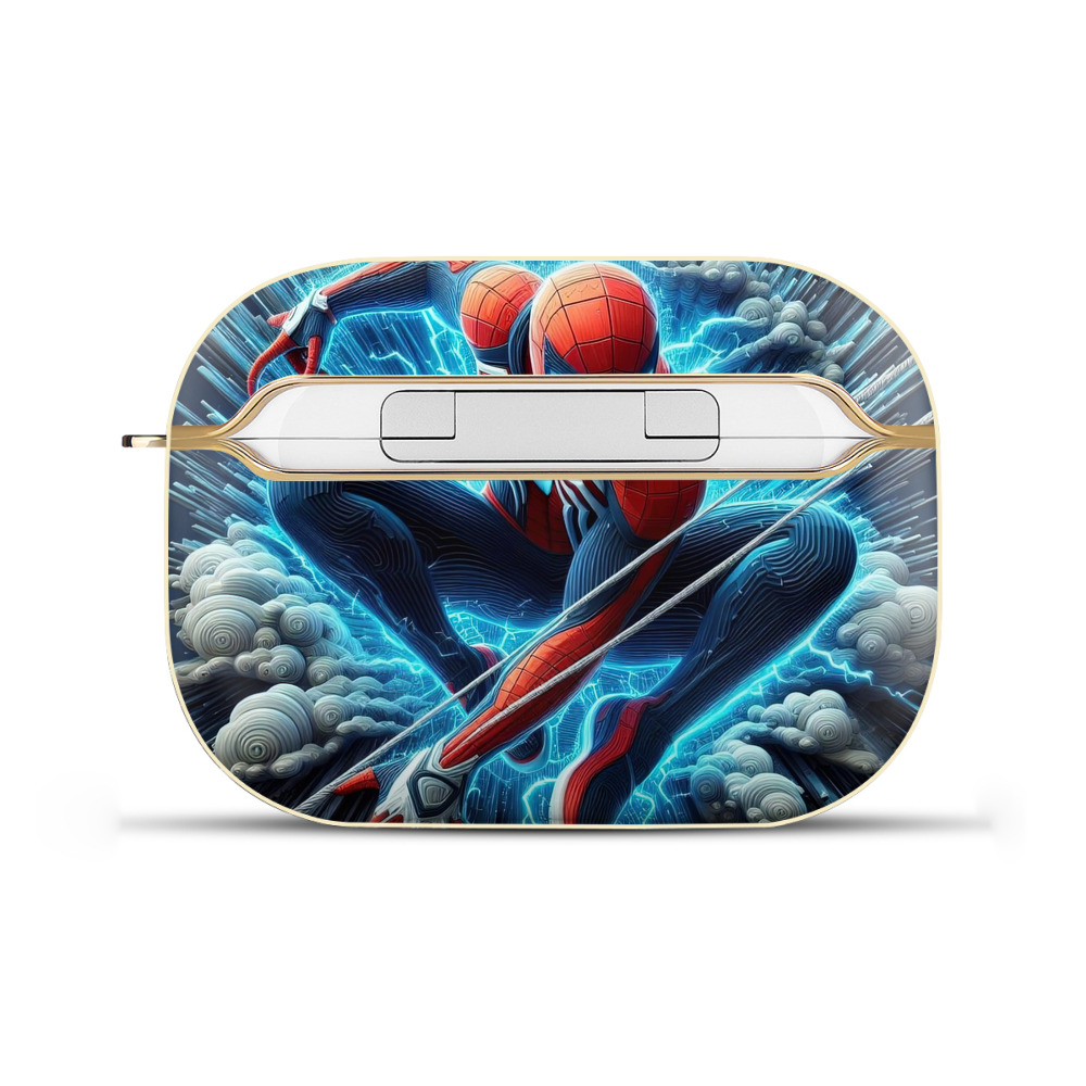 （画像用） Spider Man スパイダーマン 【AirPods Pro用】ハードシェル保護ケース｜耐衝撃・防指紋・カラビナ付き商品仕様