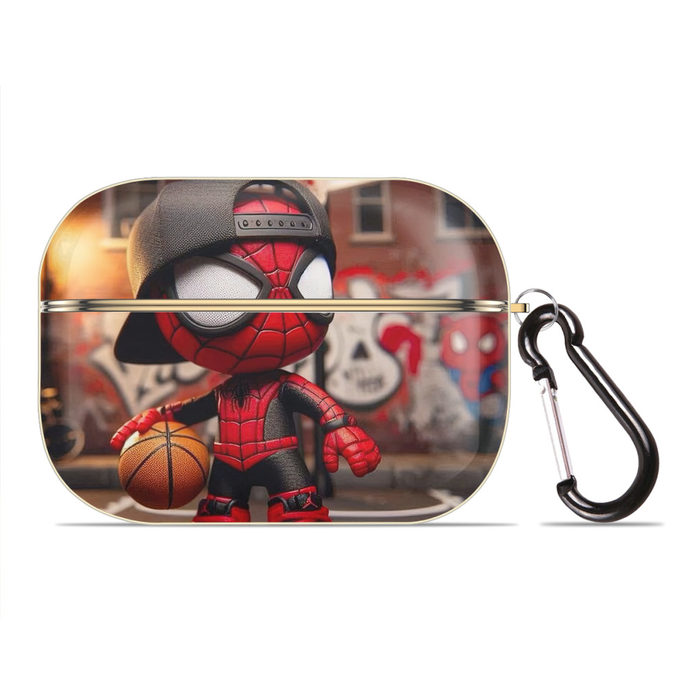 （画像用） Spider Man スパイダーマン 【AirPods Pro用】ハードシェル保護ケース｜耐衝撃・防指紋・カラビナ付き商品仕様
