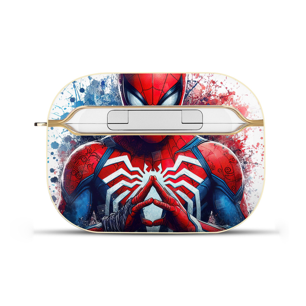（画像用） Spider Man スパイダーマン 【AirPods Pro用】ハードシェル保護ケース｜耐衝撃・防指紋・カラビナ付き商品仕様