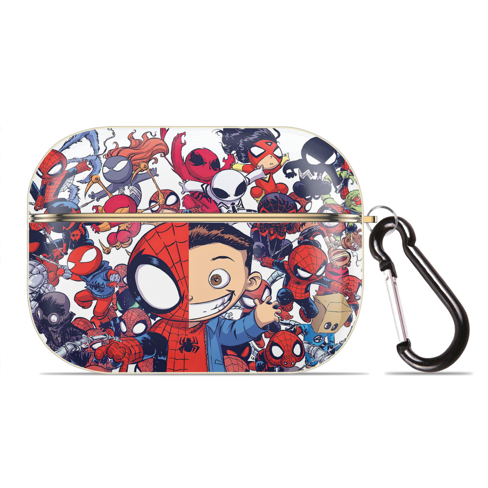 （画像用） Spider Man スパイダーマン 【AirPods Pro用】ハードシェル保護ケース｜耐衝撃・防指紋・カラビナ付き商品仕様