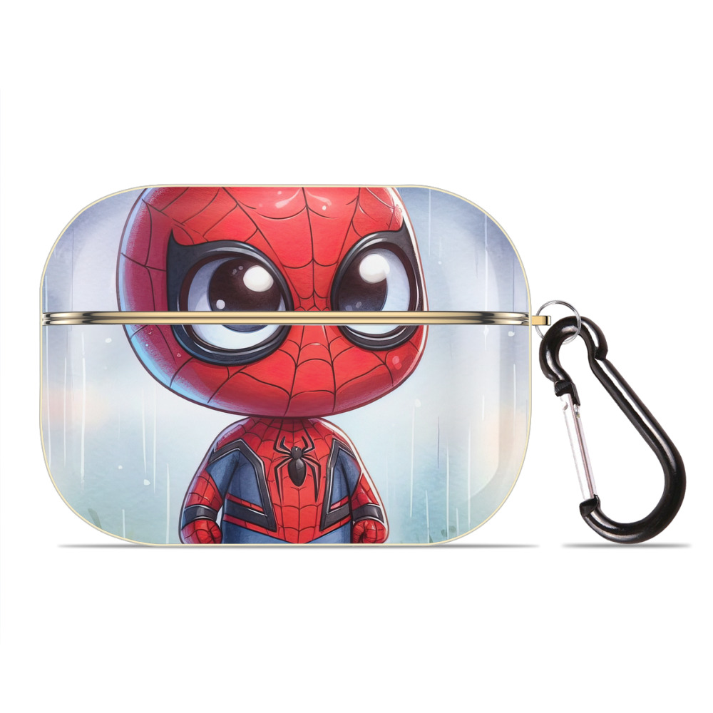 （画像用） Spider Man スパイダーマン 【AirPods Pro用】ハードシェル保護ケース｜耐衝撃・防指紋・カラビナ付き商品仕様