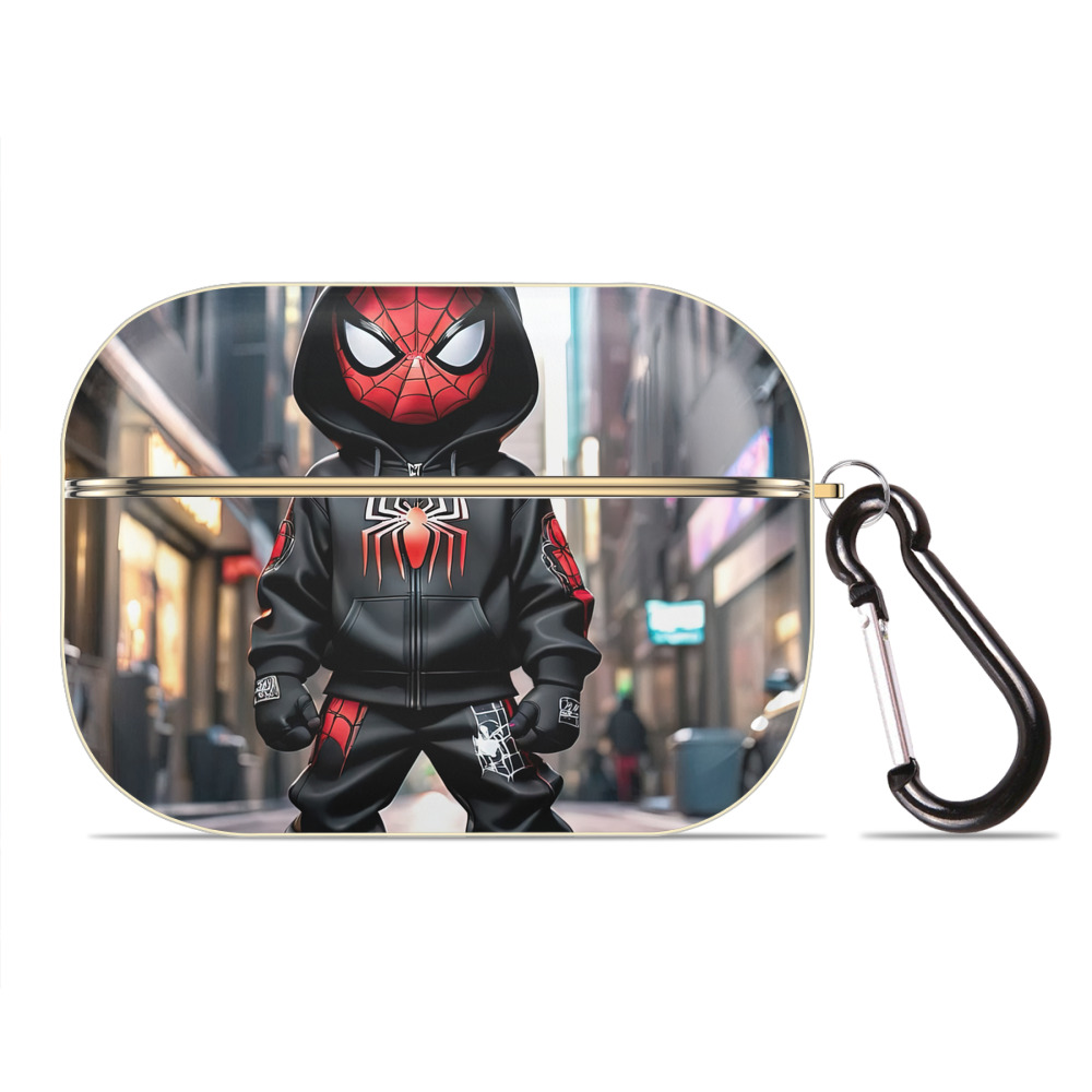 （画像用） Spider Man スパイダーマン 【AirPods Pro用】ハードシェル保護ケース｜耐衝撃・防指紋・カラビナ付き商品仕様