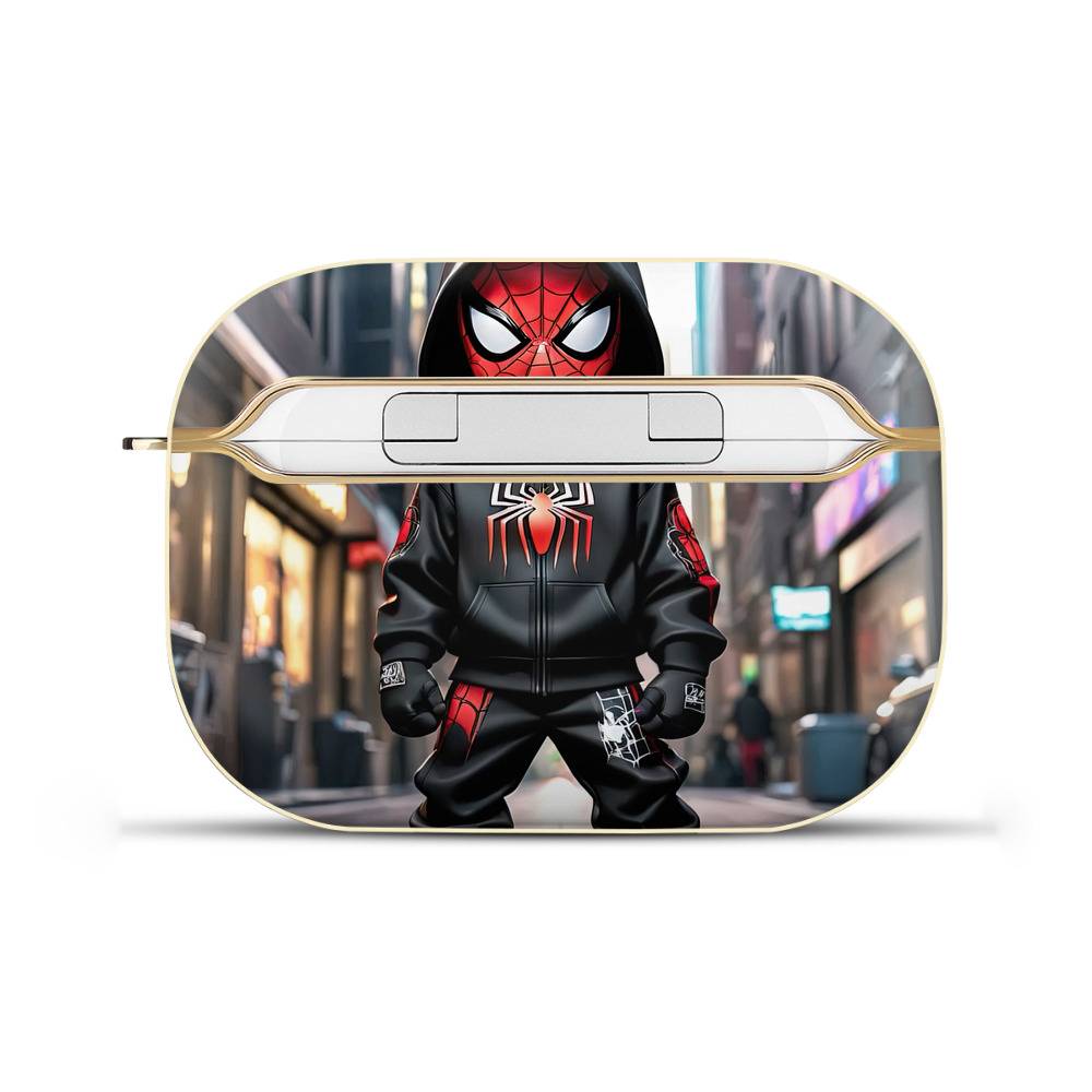 （画像用） Spider Man スパイダーマン 【AirPods Pro用】ハードシェル保護ケース｜耐衝撃・防指紋・カラビナ付き商品仕様