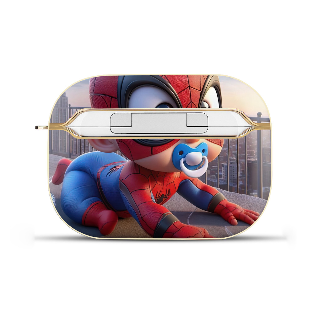 （画像用） Spider Man スパイダーマン 【AirPods Pro用】ハードシェル保護ケース｜耐衝撃・防指紋・カラビナ付き商品仕様
