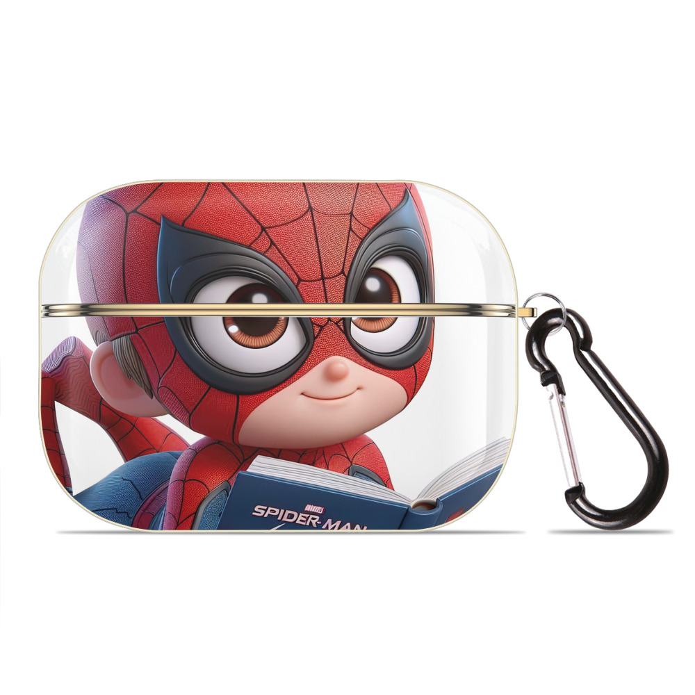 （画像用） Spider Man スパイダーマン 【AirPods Pro用】ハードシェル保護ケース｜耐衝撃・防指紋・カラビナ付き商品仕様