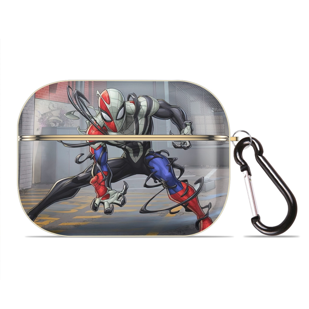 （画像用） Spider Man スパイダーマン 【AirPods Pro用】ハードシェル保護ケース｜耐衝撃・防指紋・カラビナ付き商品仕様