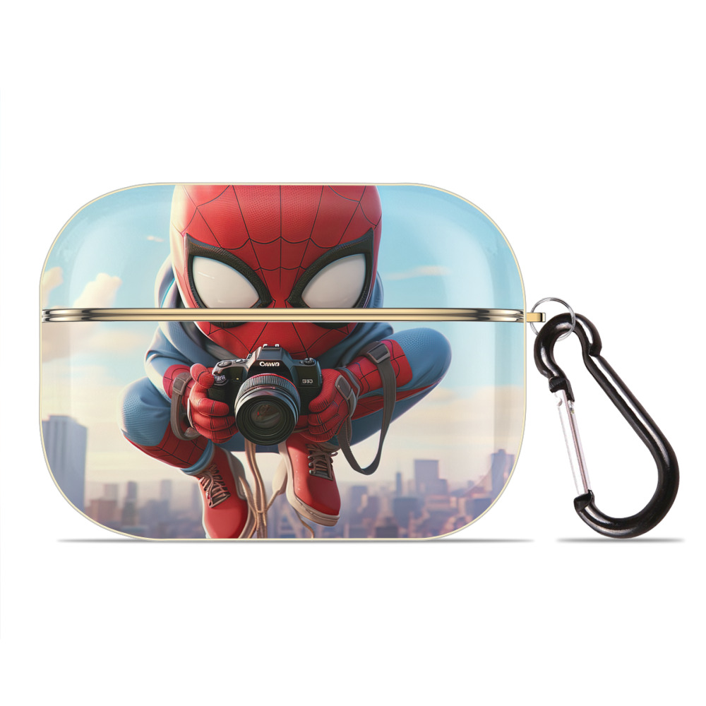 （画像用） Spider Man スパイダーマン 【AirPods Pro用】ハードシェル保護ケース｜耐衝撃・防指紋・カラビナ付き商品仕様