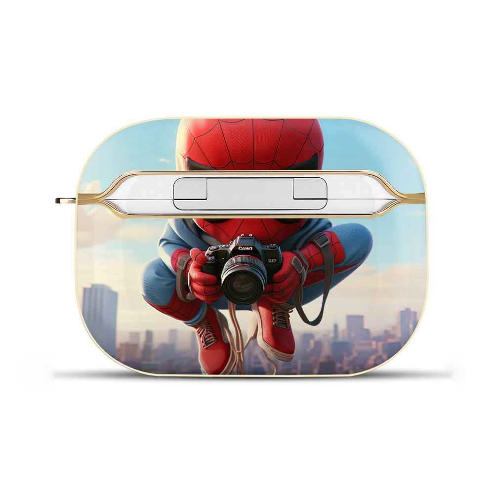 （画像用） Spider Man スパイダーマン 【AirPods Pro用】ハードシェル保護ケース｜耐衝撃・防指紋・カラビナ付き商品仕様