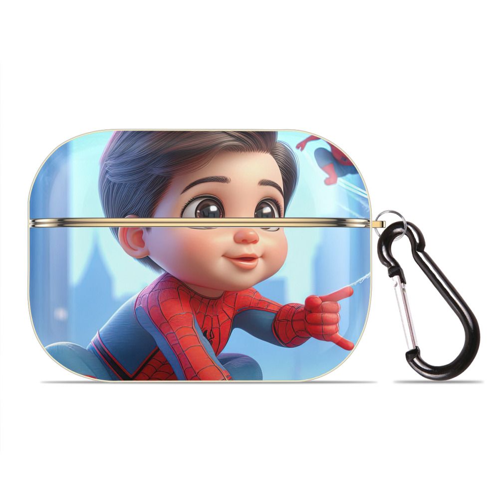 （画像用） Spider Man スパイダーマン 【AirPods Pro用】ハードシェル保護ケース｜耐衝撃・防指紋・カラビナ付き商品仕様