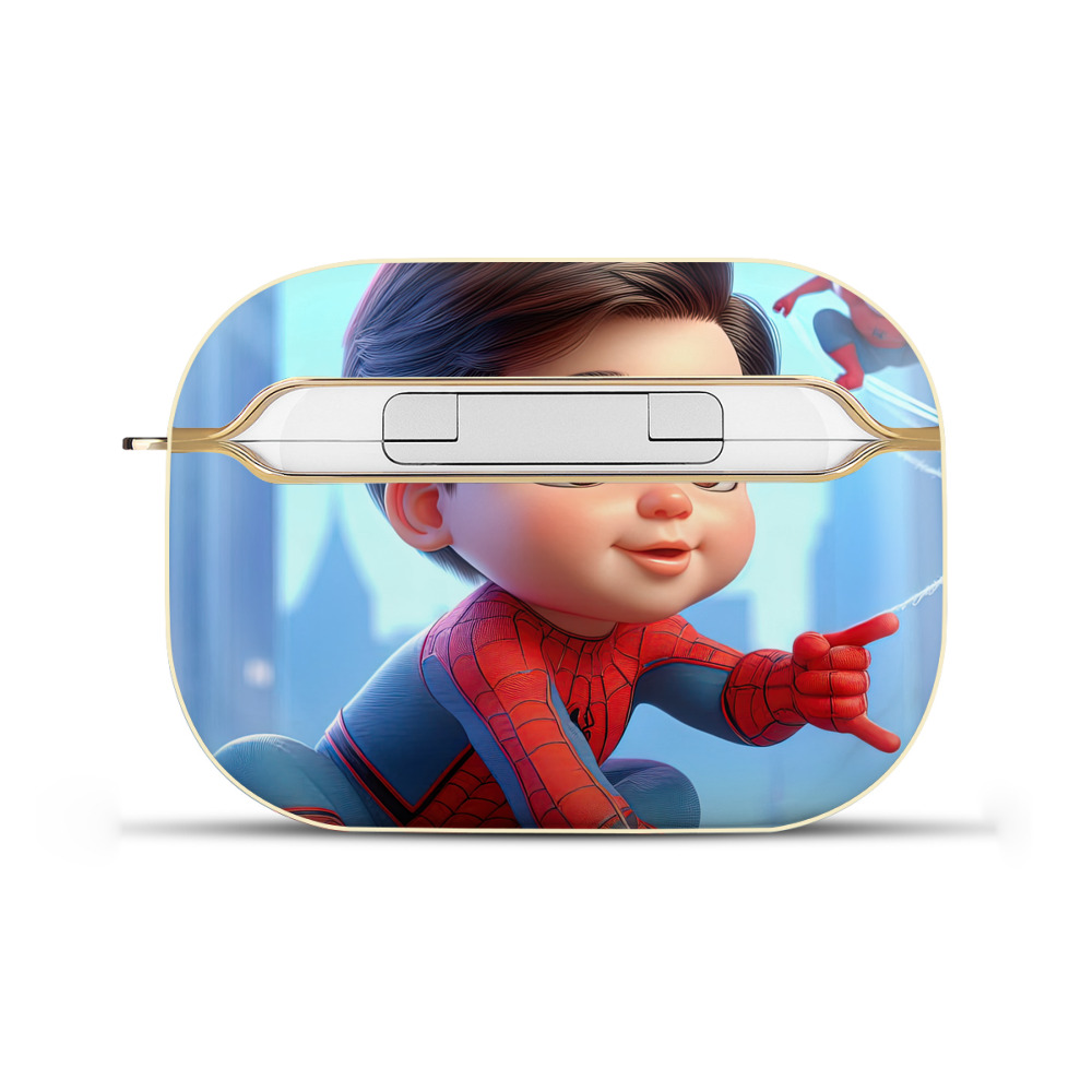 （画像用） Spider Man スパイダーマン 【AirPods Pro用】ハードシェル保護ケース｜耐衝撃・防指紋・カラビナ付き商品仕様