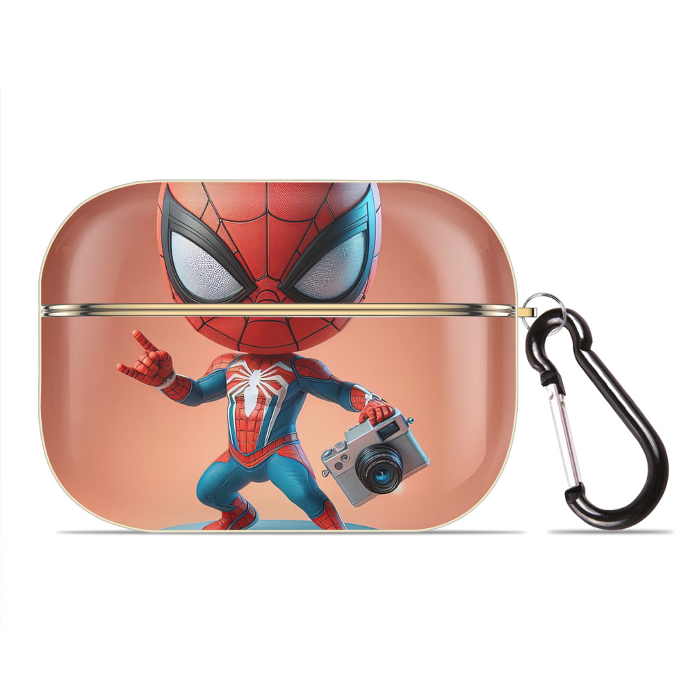 （画像用） Spider Man スパイダーマン 【AirPods Pro用】ハードシェル保護ケース｜耐衝撃・防指紋・カラビナ付き商品仕様