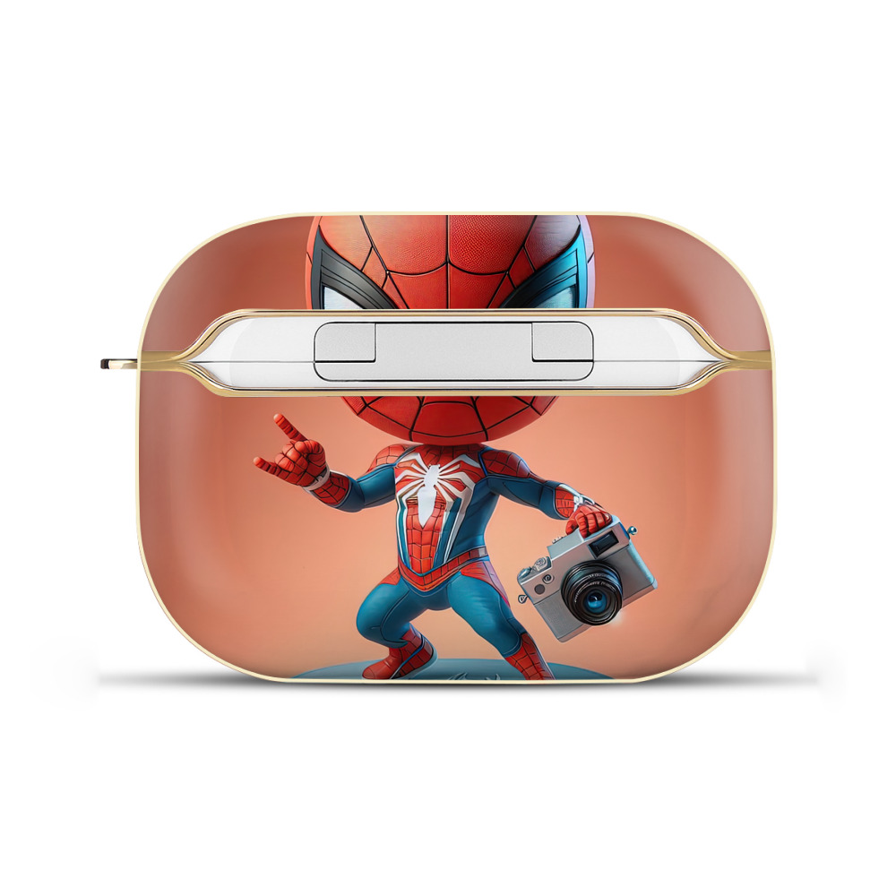 （画像用） Spider Man スパイダーマン 【AirPods Pro用】ハードシェル保護ケース｜耐衝撃・防指紋・カラビナ付き商品仕様