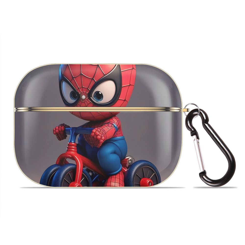 （画像用） Spider Man スパイダーマン 【AirPods Pro用】ハードシェル保護ケース｜耐衝撃・防指紋・カラビナ付き商品仕様