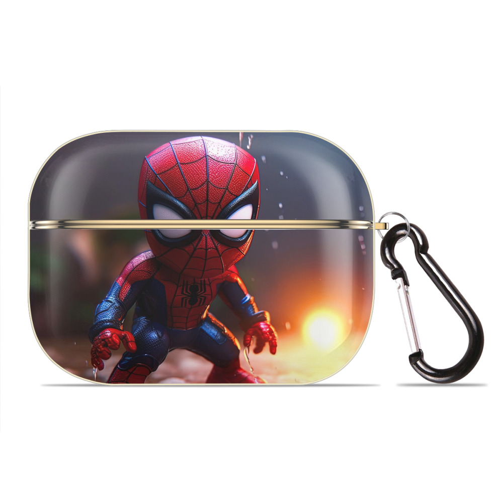 （画像用） Spider Man スパイダーマン 【AirPods Pro用】ハードシェル保護ケース｜耐衝撃・防指紋・カラビナ付き商品仕様