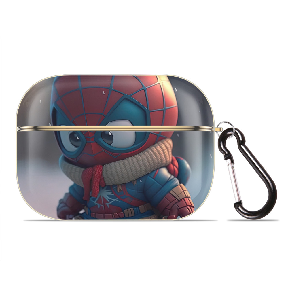（画像用） Spider Man スパイダーマン 【AirPods Pro用】ハードシェル保護ケース｜耐衝撃・防指紋・カラビナ付き商品仕様
