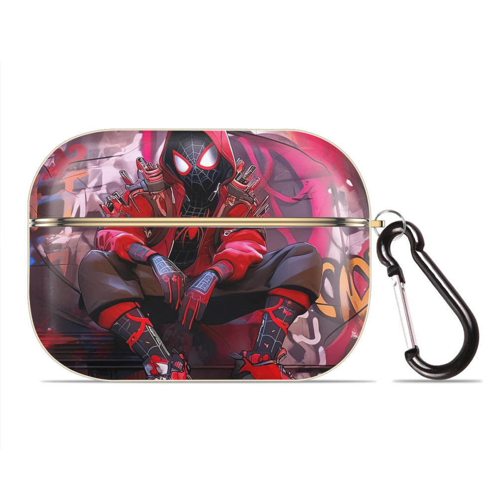 （画像用） Spider Man スパイダーマン 【AirPods Pro用】ハードシェル保護ケース｜耐衝撃・防指紋・カラビナ付き商品仕様