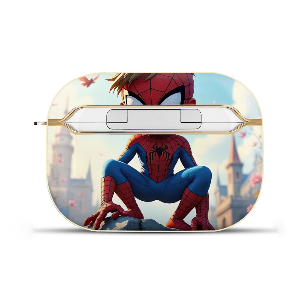 （画像用） Spider Man スパイダーマン 【AirPods Pro用】ハードシェル保護ケース｜耐衝撃・防指紋・カラビナ付き商品仕様