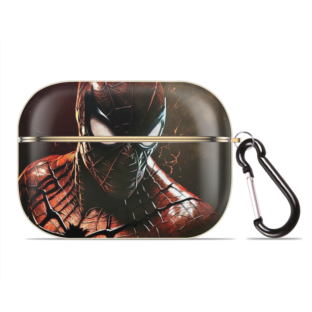 （画像用） Spider Man スパイダーマン 【AirPods Pro用】ハードシェル保護ケース｜耐衝撃・防指紋・カラビナ付き商品仕様