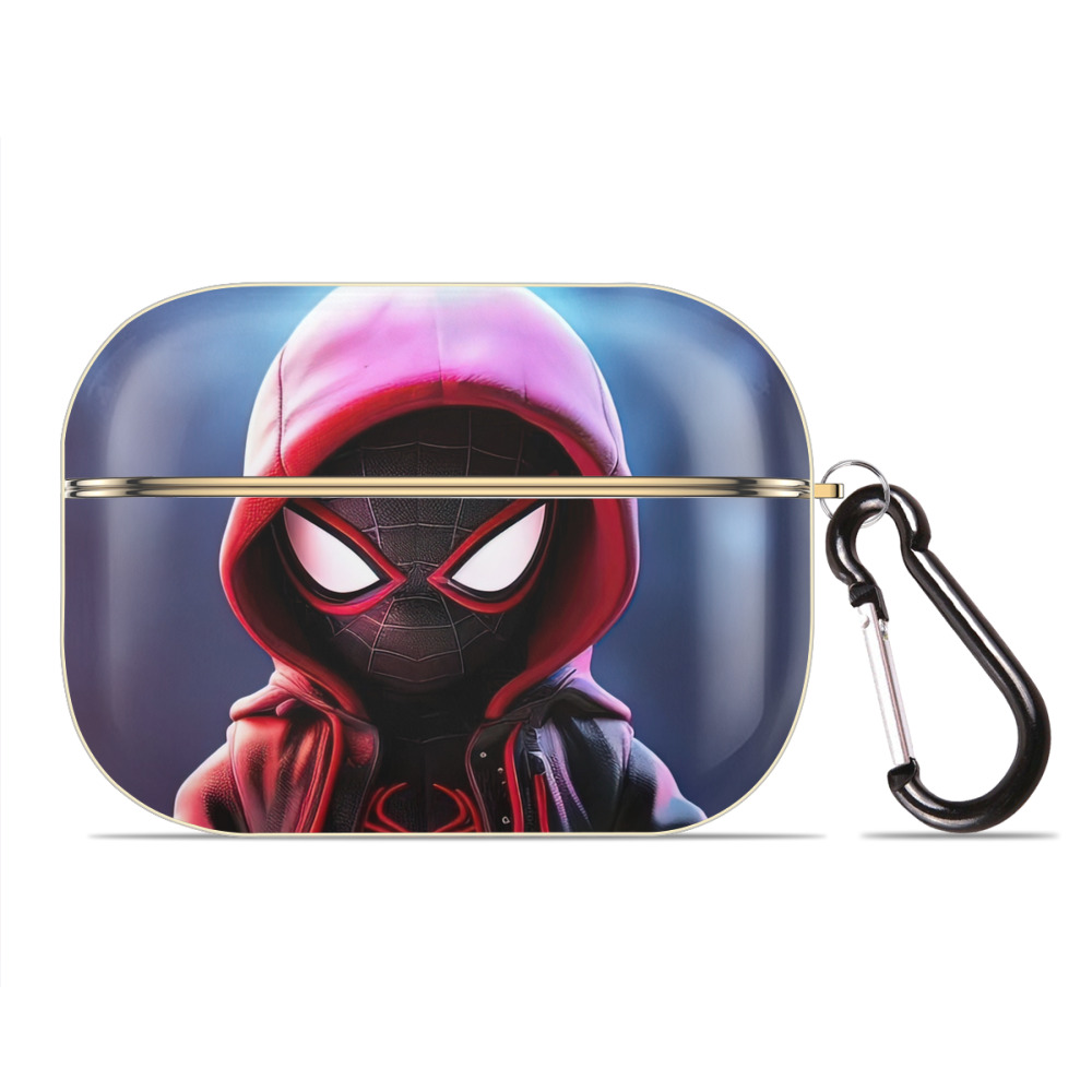 （画像用） Spider Man スパイダーマン 【AirPods Pro用】ハードシェル保護ケース｜耐衝撃・防指紋・カラビナ付き商品仕様