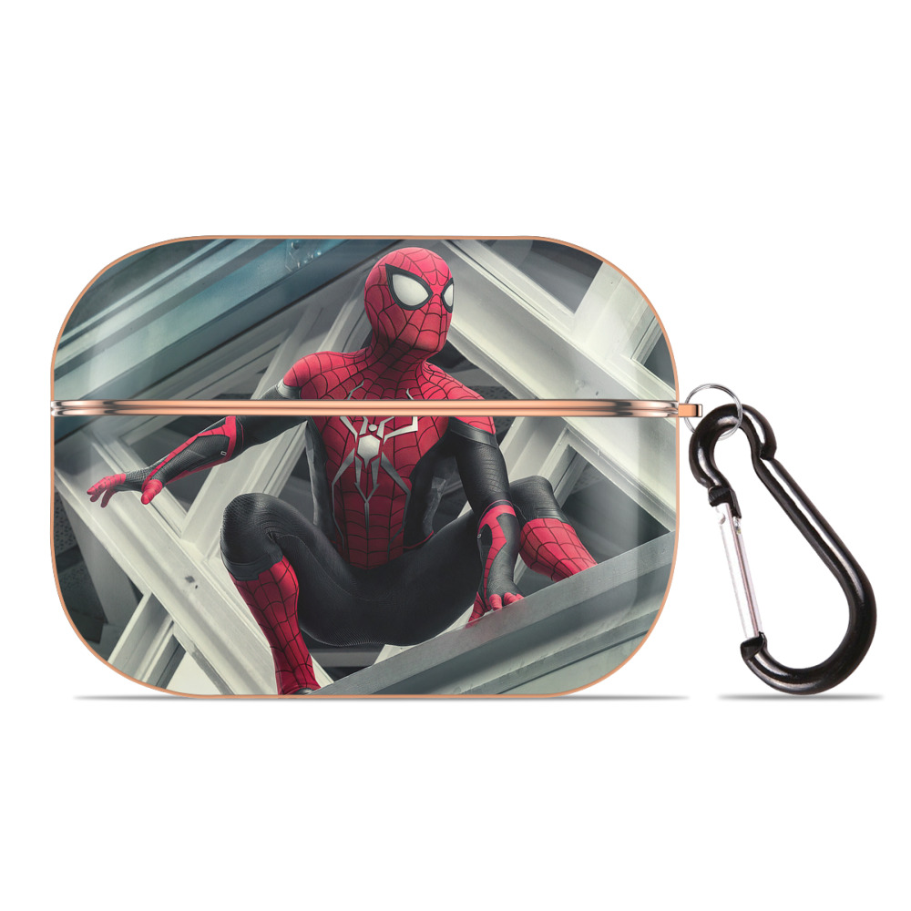 （画像用） Spider Man スパイダーマン 【AirPods Pro用】ハードシェル保護ケース｜耐衝撃・防指紋・カラビナ付き商品仕様