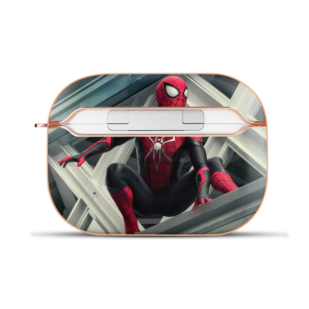（画像用） Spider Man スパイダーマン 【AirPods Pro用】ハードシェル保護ケース｜耐衝撃・防指紋・カラビナ付き商品仕様