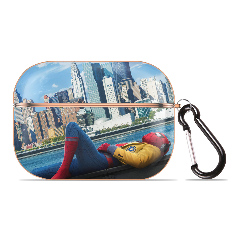 （画像用） Spider Man スパイダーマン 【AirPods Pro用】ハードシェル保護ケース｜耐衝撃・防指紋・カラビナ付き商品仕様