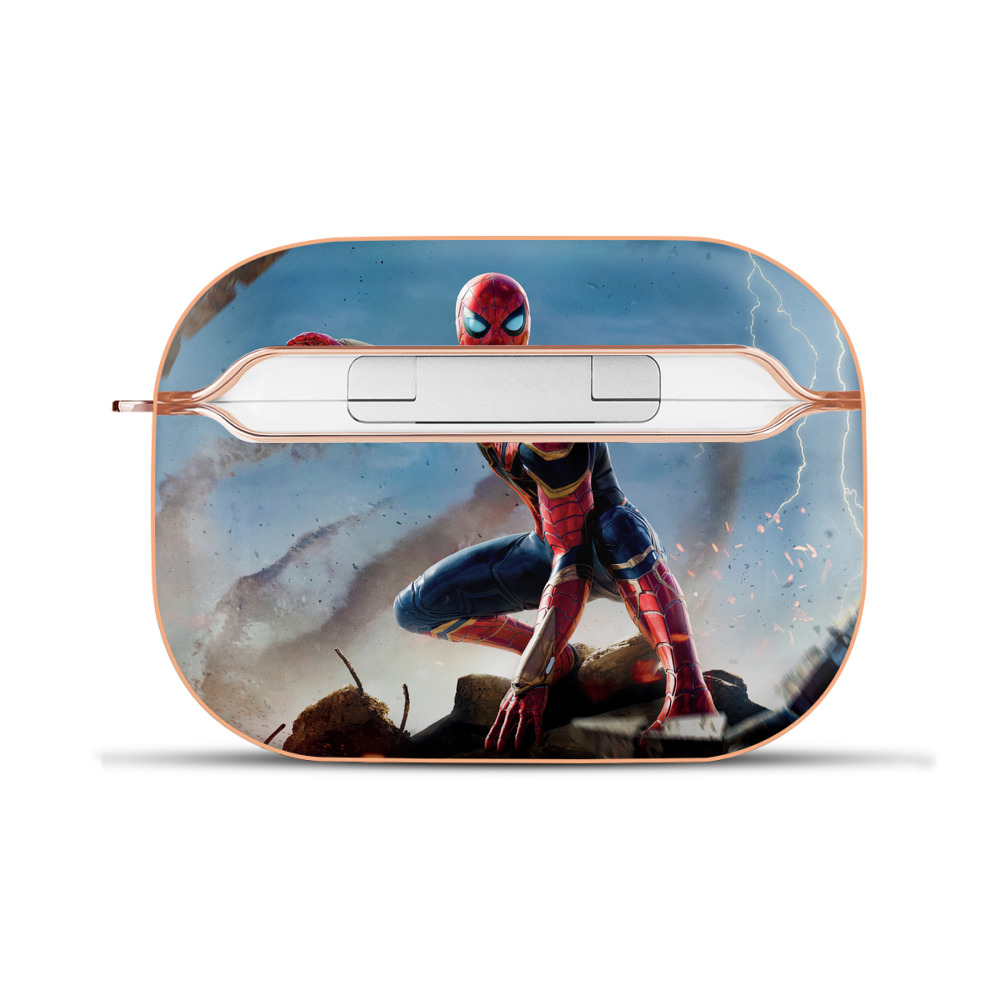 （画像用） Spider Man スパイダーマン 【AirPods Pro用】ハードシェル保護ケース｜耐衝撃・防指紋・カラビナ付き商品仕様