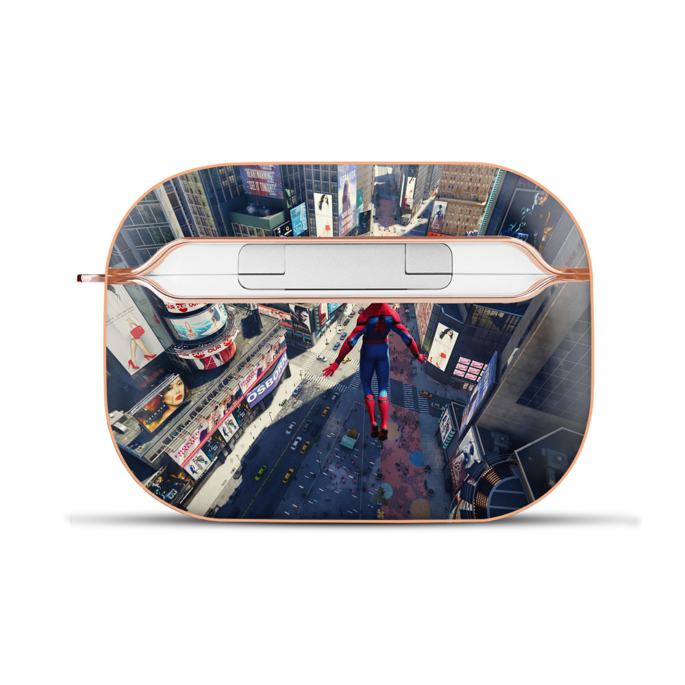 （画像用） Spider Man スパイダーマン 【AirPods Pro用】ハードシェル保護ケース｜耐衝撃・防指紋・カラビナ付き商品仕様