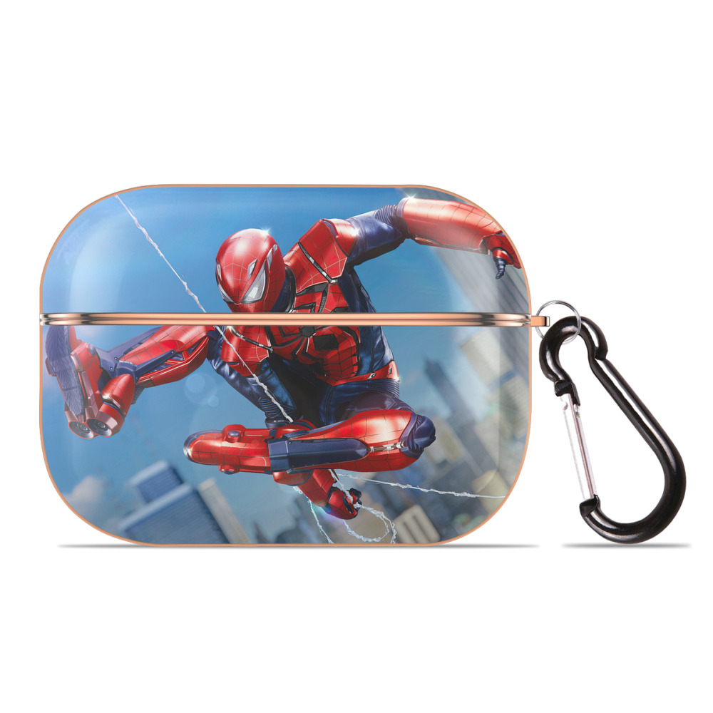 （画像用） Spider Man スパイダーマン 【AirPods Pro用】ハードシェル保護ケース｜耐衝撃・防指紋・カラビナ付き商品仕様