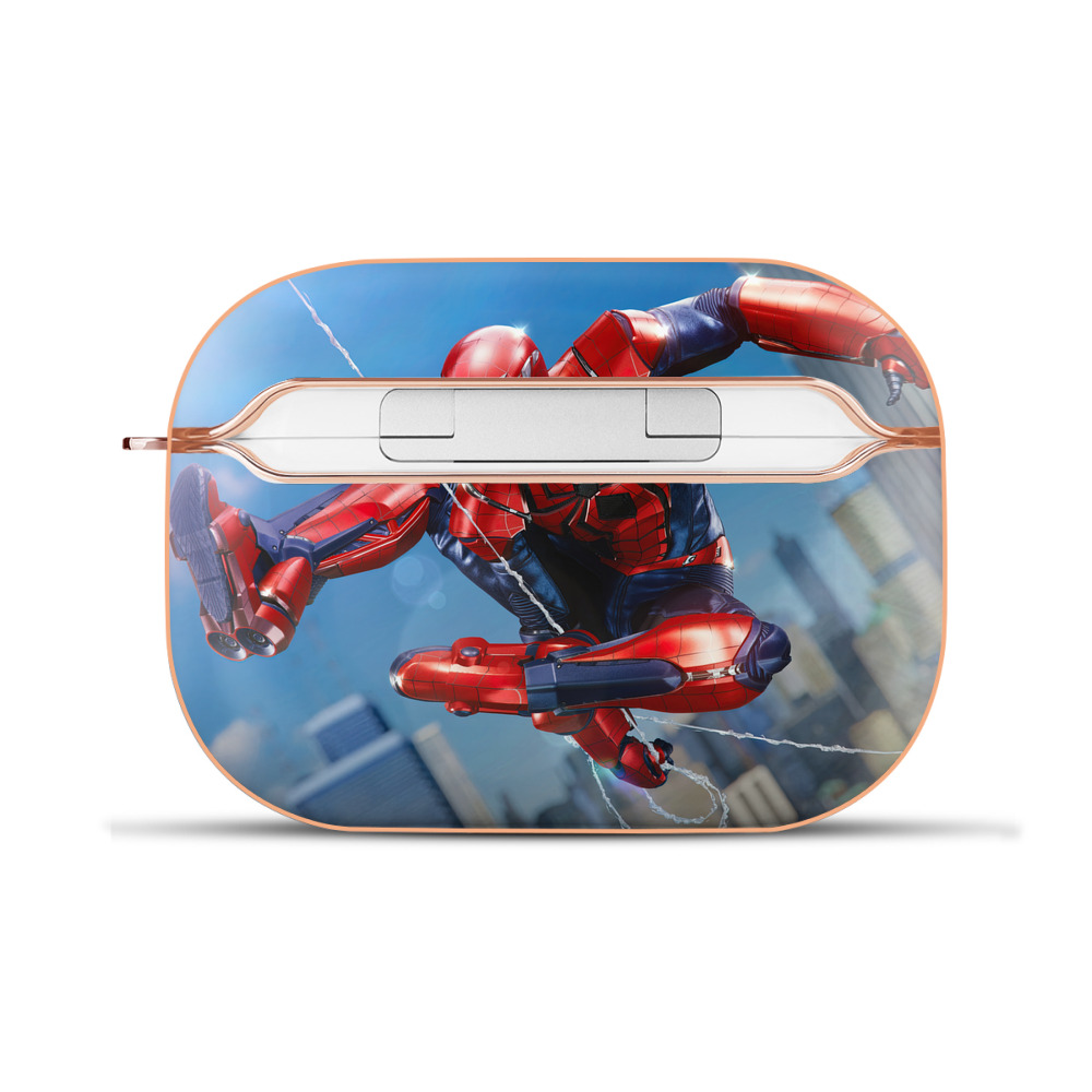 （画像用） Spider Man スパイダーマン 【AirPods Pro用】ハードシェル保護ケース｜耐衝撃・防指紋・カラビナ付き商品仕様