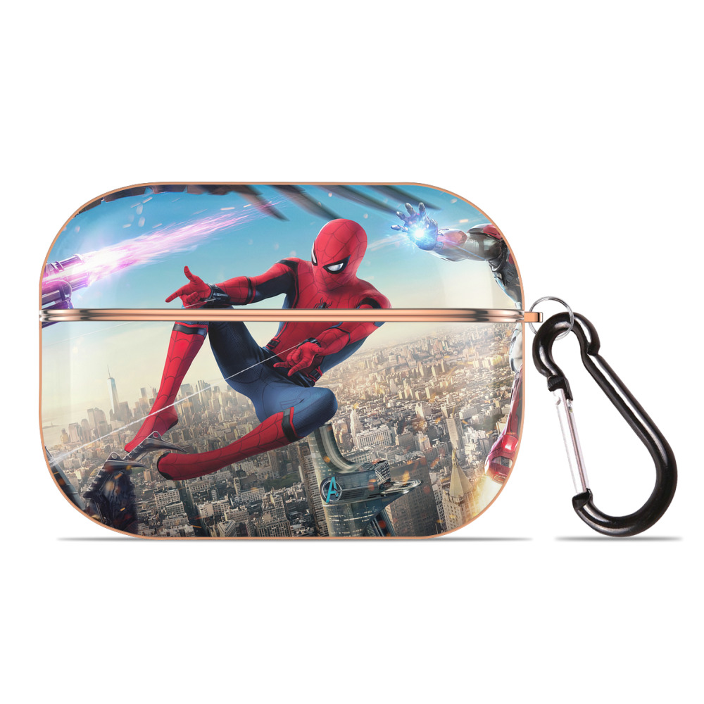 （画像用） Spider Man スパイダーマン 【AirPods Pro用】ハードシェル保護ケース｜耐衝撃・防指紋・カラビナ付き商品仕様