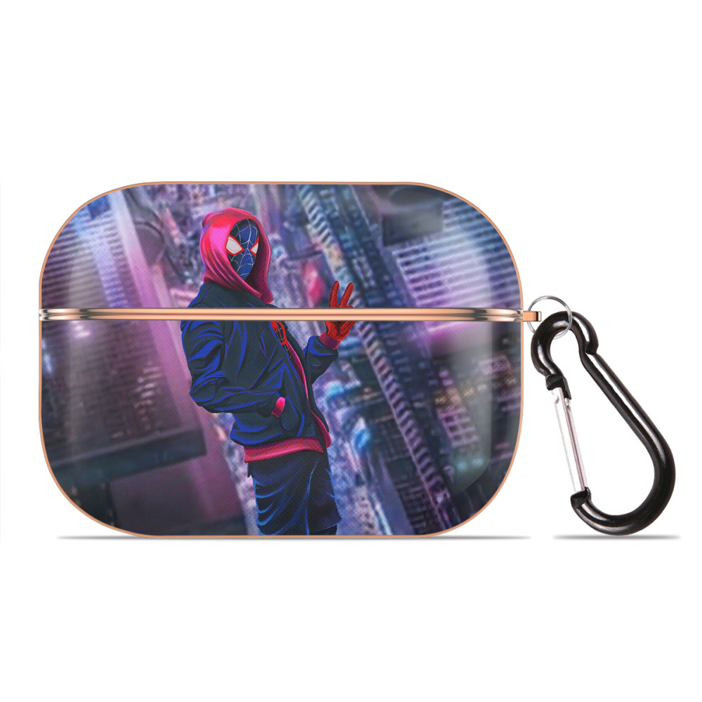 （画像用） Spider Man スパイダーマン 【AirPods Pro用】ハードシェル保護ケース｜耐衝撃・防指紋・カラビナ付き商品仕様