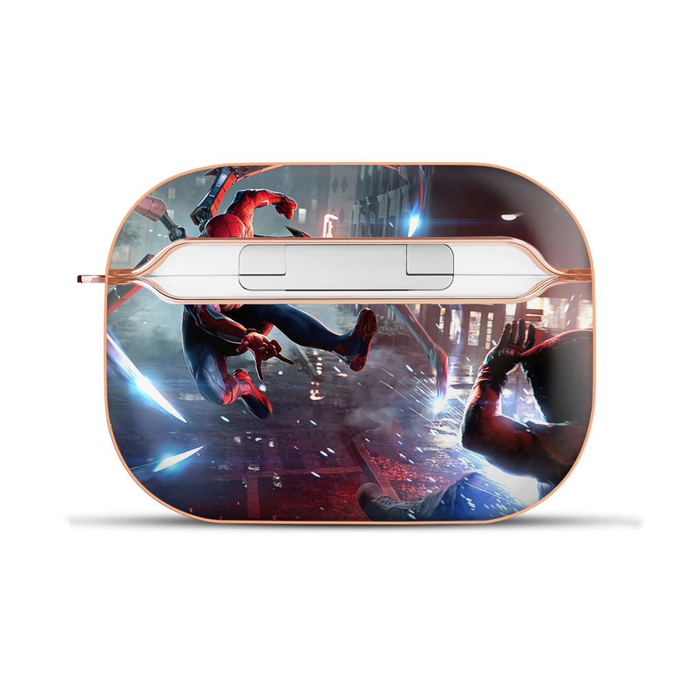 （画像用） Spider Man スパイダーマン 【AirPods Pro用】ハードシェル保護ケース｜耐衝撃・防指紋・カラビナ付き商品仕様