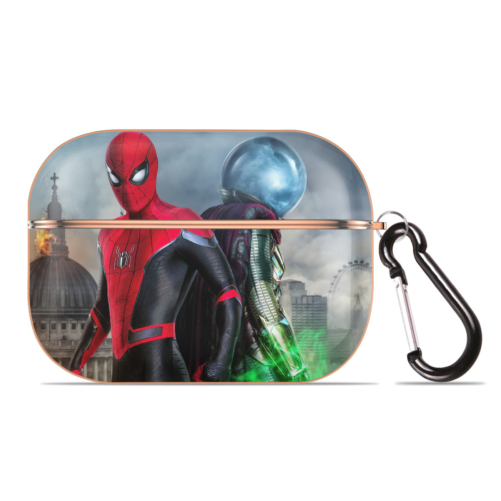 （画像用） Spider Man スパイダーマン 【AirPods Pro用】ハードシェル保護ケース｜耐衝撃・防指紋・カラビナ付き商品仕様