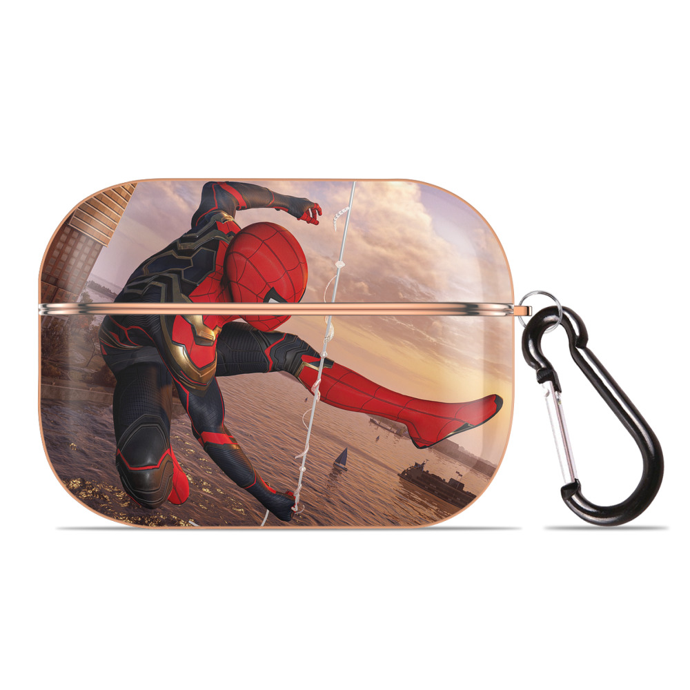 （画像用） Spider Man スパイダーマン 【AirPods Pro用】ハードシェル保護ケース｜耐衝撃・防指紋・カラビナ付き商品仕様