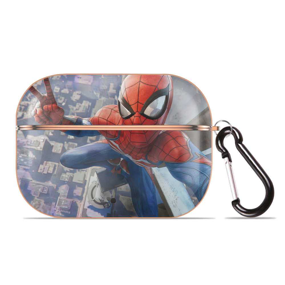 （画像用） Spider Man スパイダーマン 【AirPods Pro用】ハードシェル保護ケース｜耐衝撃・防指紋・カラビナ付き商品仕様