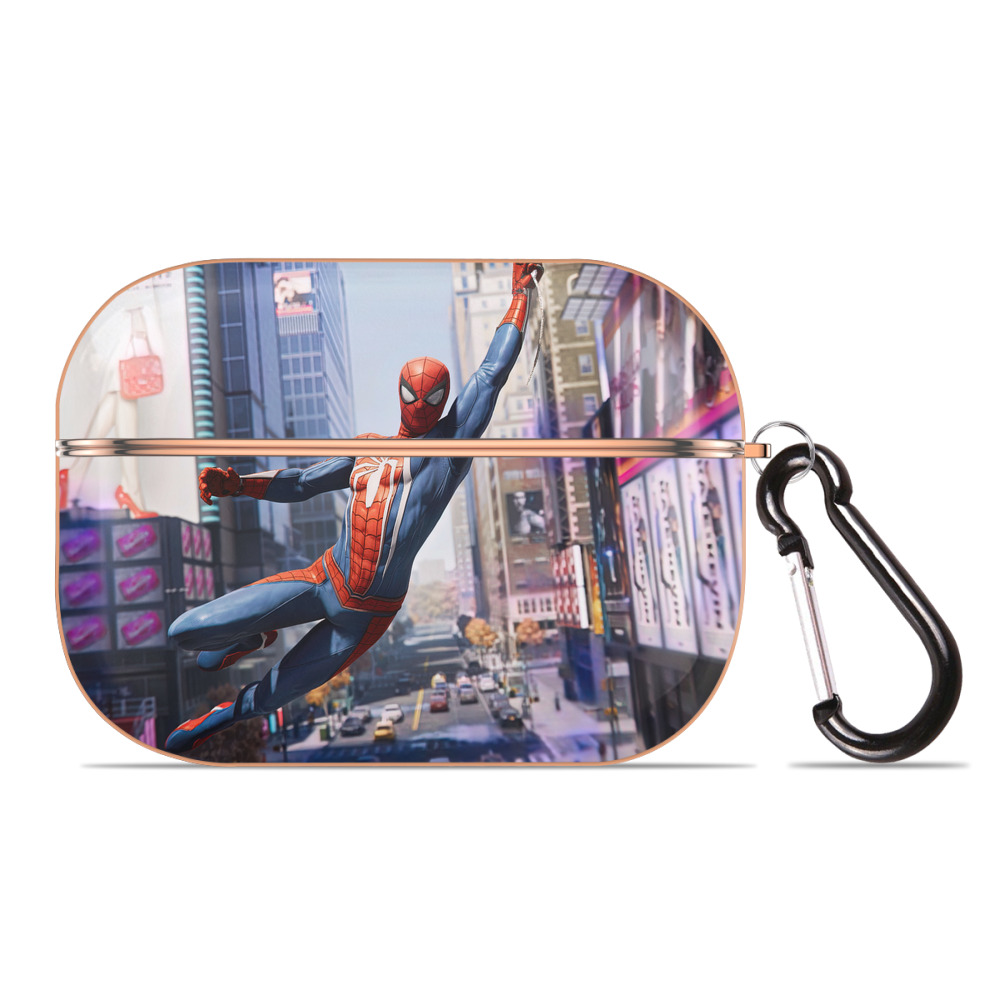 （画像用） Spider Man スパイダーマン 【AirPods Pro用】ハードシェル保護ケース｜耐衝撃・防指紋・カラビナ付き商品仕様