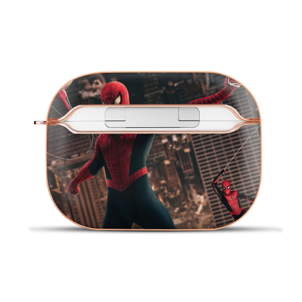 （画像用） Spider Man スパイダーマン 【AirPods Pro用】ハードシェル保護ケース｜耐衝撃・防指紋・カラビナ付き商品仕様